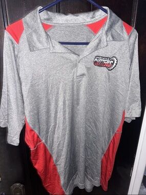 Indiana Cutters Semi Pro Football Red And Gray Large Mens Polo